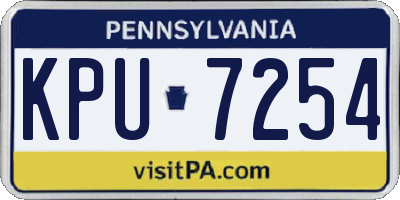 PA license plate KPU7254