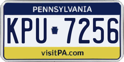 PA license plate KPU7256