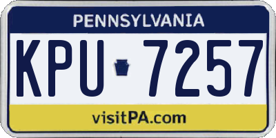 PA license plate KPU7257