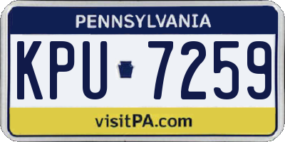 PA license plate KPU7259