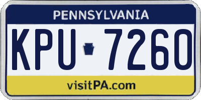 PA license plate KPU7260