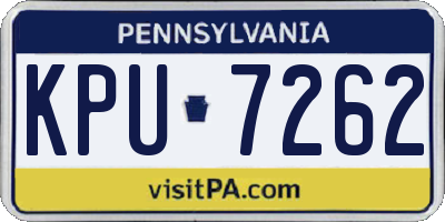 PA license plate KPU7262