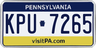 PA license plate KPU7265