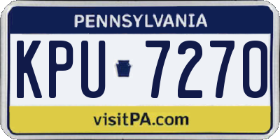 PA license plate KPU7270