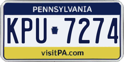 PA license plate KPU7274