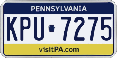 PA license plate KPU7275