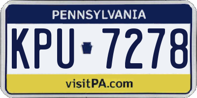 PA license plate KPU7278