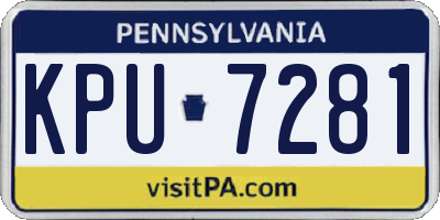 PA license plate KPU7281