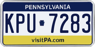 PA license plate KPU7283