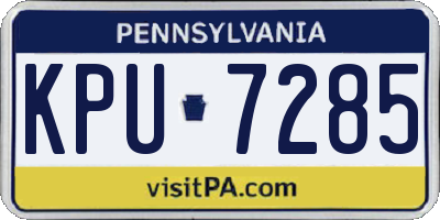 PA license plate KPU7285