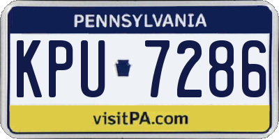 PA license plate KPU7286