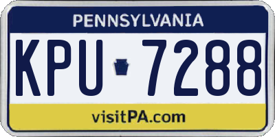 PA license plate KPU7288