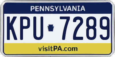 PA license plate KPU7289