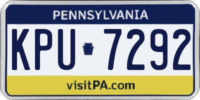 PA license plate KPU7292