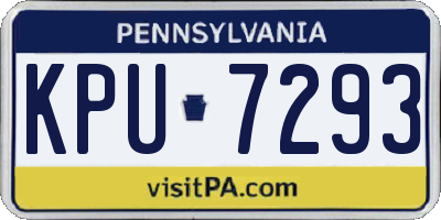 PA license plate KPU7293