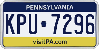 PA license plate KPU7296
