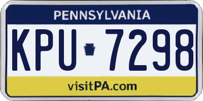 PA license plate KPU7298