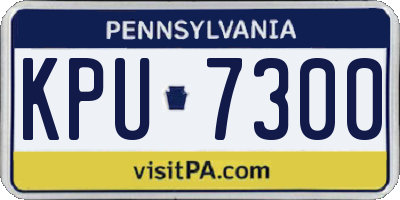 PA license plate KPU7300