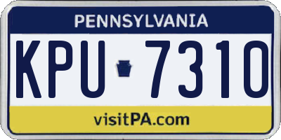 PA license plate KPU7310