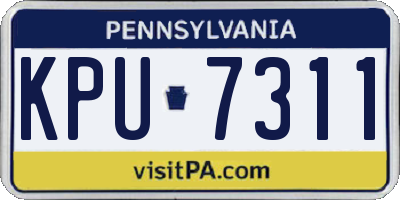 PA license plate KPU7311