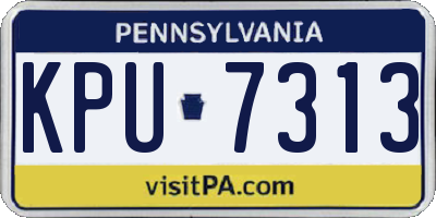 PA license plate KPU7313