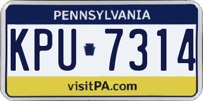 PA license plate KPU7314