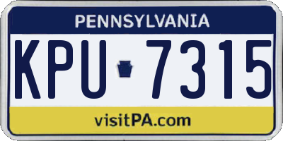 PA license plate KPU7315