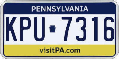 PA license plate KPU7316