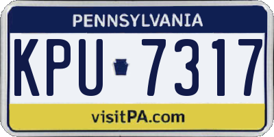 PA license plate KPU7317
