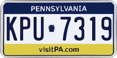 PA license plate KPU7319
