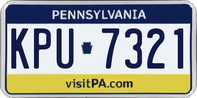 PA license plate KPU7321