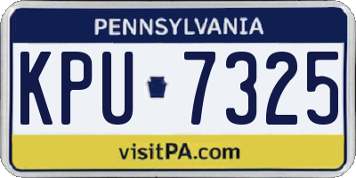 PA license plate KPU7325
