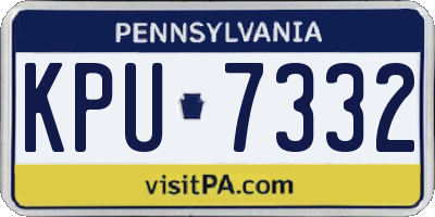 PA license plate KPU7332
