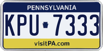 PA license plate KPU7333