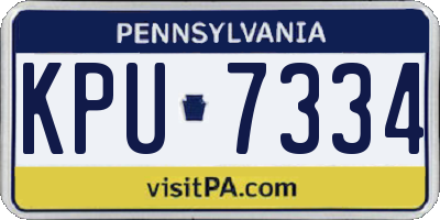 PA license plate KPU7334