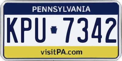 PA license plate KPU7342