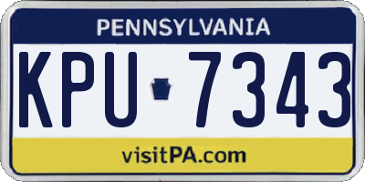 PA license plate KPU7343