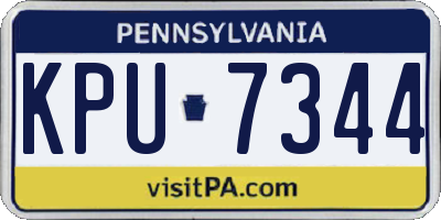 PA license plate KPU7344