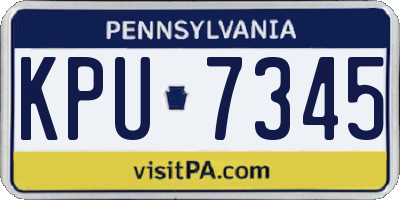 PA license plate KPU7345