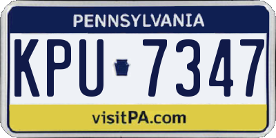 PA license plate KPU7347
