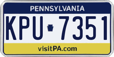 PA license plate KPU7351