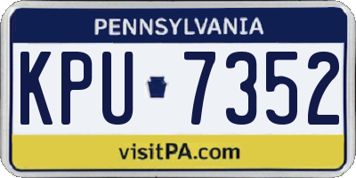 PA license plate KPU7352
