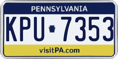 PA license plate KPU7353