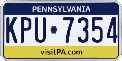 PA license plate KPU7354
