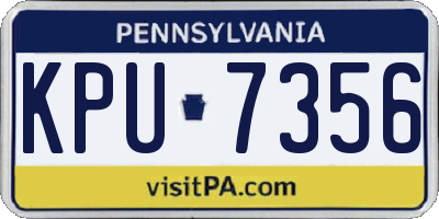PA license plate KPU7356