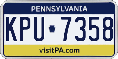 PA license plate KPU7358