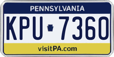 PA license plate KPU7360