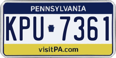 PA license plate KPU7361