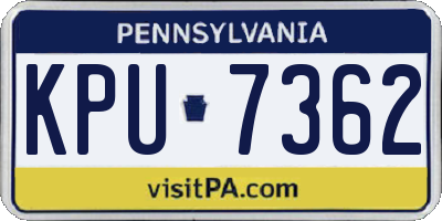 PA license plate KPU7362