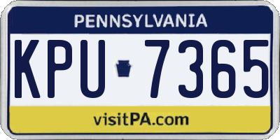 PA license plate KPU7365